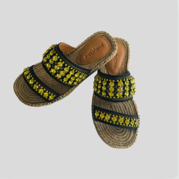 New with box SEE BY CHLOE Kaori Embellished Slide Sandals Size 6 - Picture 5 of 14